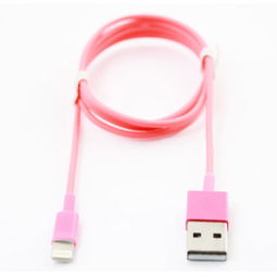粉色充电器与数据线 为经典iPhone注入活力与时尚